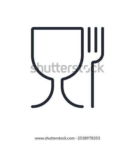 Food safe editable stroke outline icon isolated on white background flat vector illustration. Pixel perfect. 64 x 64