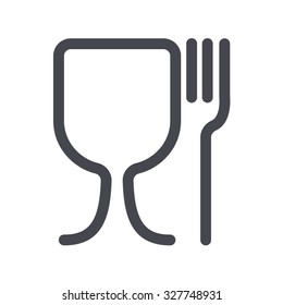 Food Safe Icon. Symbols For Marking Plastic Dishes.