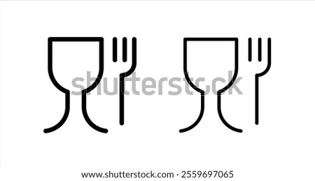 Food safe mark Icon collection in filled and stroke style.