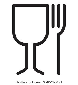 Food Safe mark Icon Isolated flat vector in outline
