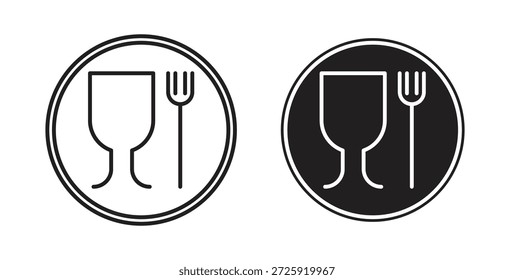 Iconos de marcas de seguridad alimentaria. Icono lineal de Vector aislado sobre fondo blanco.