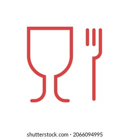 Food safe mark vector icon. Red symbol