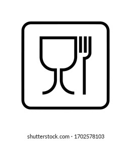 Food safe sign or symbol. Vector design isolated on white background .