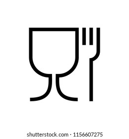 Food safe symbol, International symbol for food contact materials, Fork and Wine glass, Vector illustration
