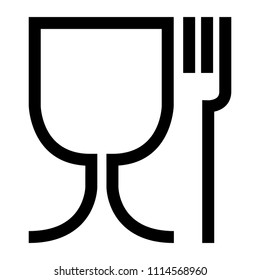 Food safe symbol. The international icon for food safe material are a wine glass and a fork symbol. Large version .