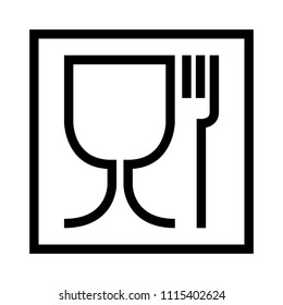 Food safe symbol. The international icon for food safe material are a wine glass and a fork symbol. Large version in cube .
