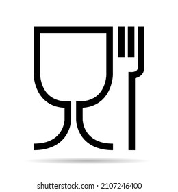 Food safe symbol. The international icon for food safe material, wine glass and a fork symbol .