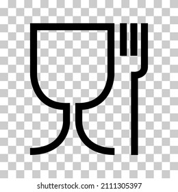 Food safe symbol. The international icon for food safe material, wine glass and a fork symbol .