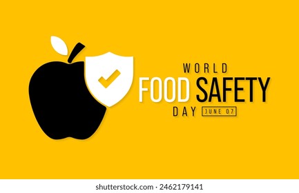 Food Safety Day (WFSD) celebrated on 7 June every year, aims to draw attention and inspire action to help prevent, detect and manage foodborne risks. Vector illustration.