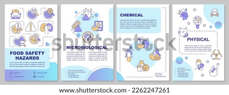 Food safety hazards blue gradient brochure template. HACCP system. Leaflet design with linear icons. 4 vector layouts for presentation, annual reports. Arial-Bold, Myriad Pro-Regular fonts used Stock photo © 