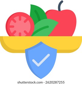 Ícone de Segurança Alimentar Ilustração Plana de Vetor