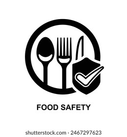 Icono de seguridad alimentaria aislado en la Ilustración vectorial de fondo.