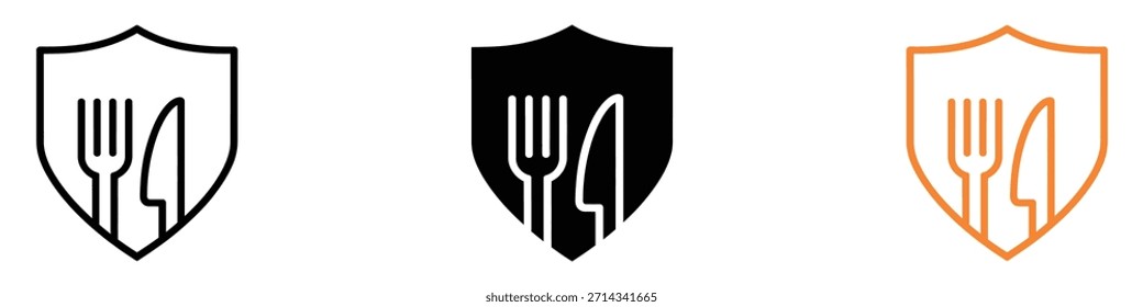 ícone de segurança alimentar vetor. padrões de jantar seguros e símbolo de garantia de qualidade. ilustração vetorial.
