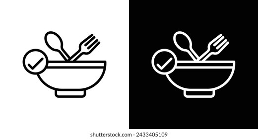 Food Safety Line Icon on White Background for web.