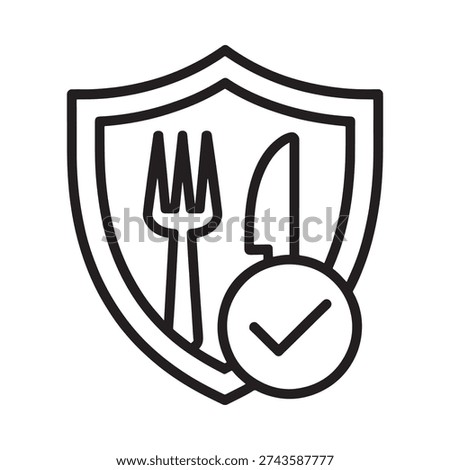 Food safety shield icon with checkmark representing quality assurance