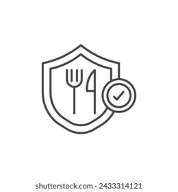 Food Safety Vector Line Icon illustration.