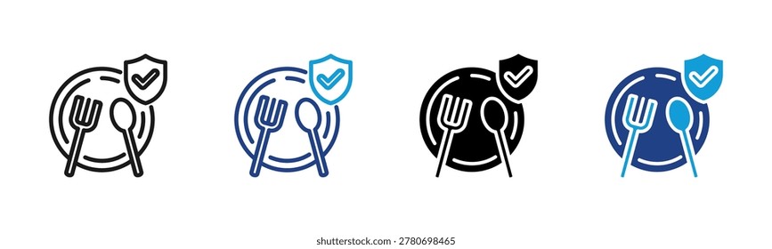 Food Safety Web icon with multiple style collection
