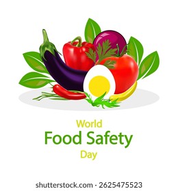 Food safety world day vegetables, vector art illustration.