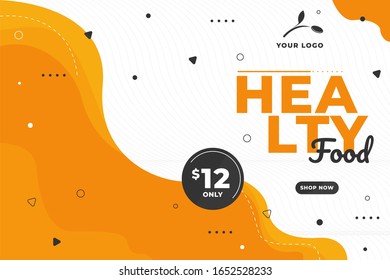 Food sale discount banner template promotion. Easy to edit and customize. Vector shape