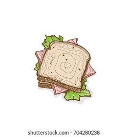 food sandwich hand drawing graphic object