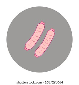 food sausages on white background