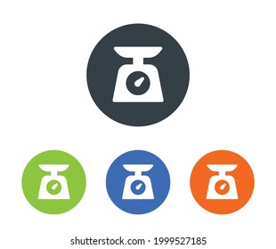 Icono de dispositivo de escala de alimentos gráfico de ilustración vectorial en el diseño de botón.