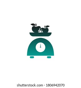 Diseño vectorial del logotipo del icono de escala de alimentos