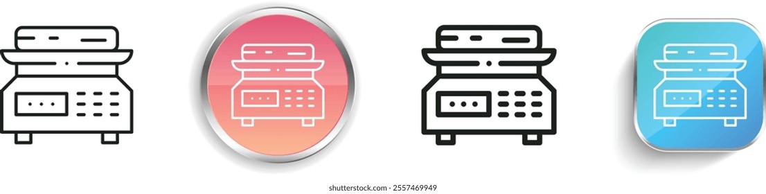 food scale icon. Thin Linear, Regular and Button Style Design Isolated On White Background