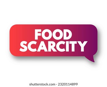 Food scarcity - lack of consistent access to enough food for every person in a household, text concept background