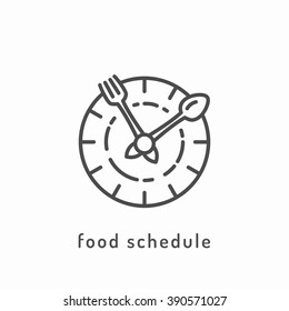 Food Schedule Icon. Healthy Diet Icon, Rational Nutrition, Slimming Loss Weight, Healthy Lifestyle, Balanced Eating, Organic Vegetarian Food