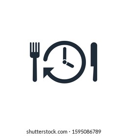 Food schedule sign. Vector icon on a white background.
