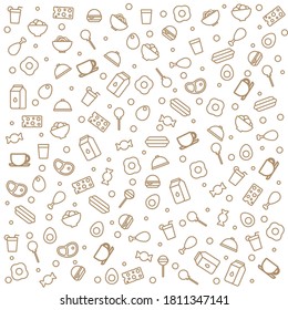 Food seamless pattern illustration vector suitable for banner, poster, social media, and many more.