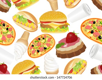 food seamless pattern on a white. 