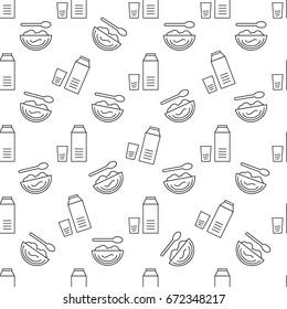 food seamless pattern on a white background