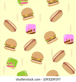 food seamless pattern vector background

