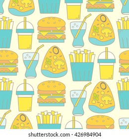 Food seamless pattern. Vector illustration.
