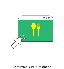 food search colored icon. vector design illustration.