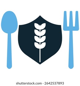 Food security icon vector depicting access to safe, nutritious food for all. Essential for designs related to global hunger, sustainability, food distribution, poverty, and community aid.