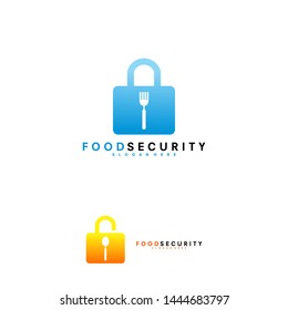 Food Security Lock concept Icon Logo Design - Vector 