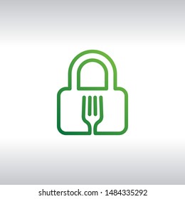 Food Security Lock Icon Logo Design Element. Food Safety Icon