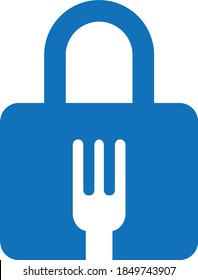 Food Security Lock Icon. Logo Design Element. Food Safety icon. Vector