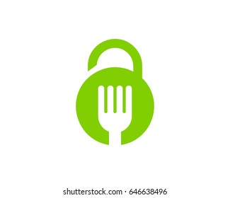 Food Security Lock Icon Logo Design Element