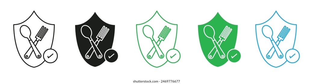 Food security lock icon mark in filled style