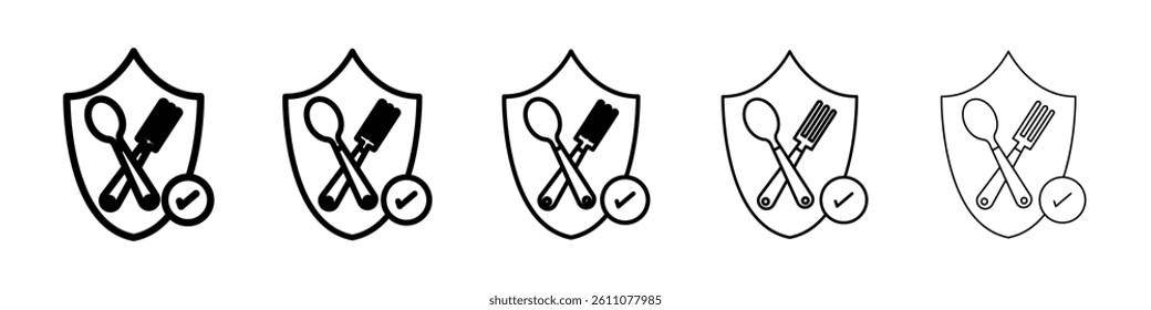 Food security lock icon Symbol mark in Outline style