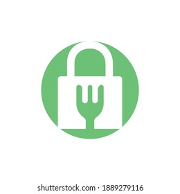 Plantilla de diseño del logotipo del vector de seguridad alimentaria. Diseño de iconos de seguridad alimentaria.	