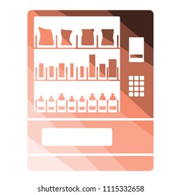  Food selling machine icon. Flat color design. Vector illustration.