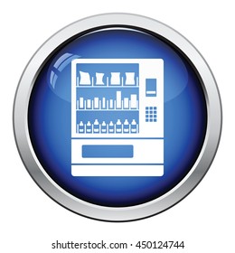 Food selling machine icon. Glossy button design. Vector illustration.