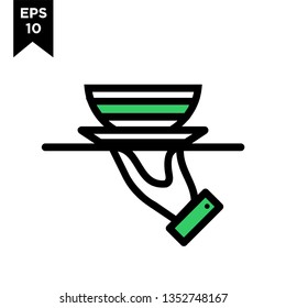 food serve outline icon. linear style sign for mobile concept and web design. food simple line vector icon. Symbol, logo illustration. Pixel perfect vector graphics