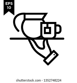 food serve outline icon. linear style sign for mobile concept and web design. food simple line vector icon. Symbol, logo illustration. Pixel perfect vector graphics