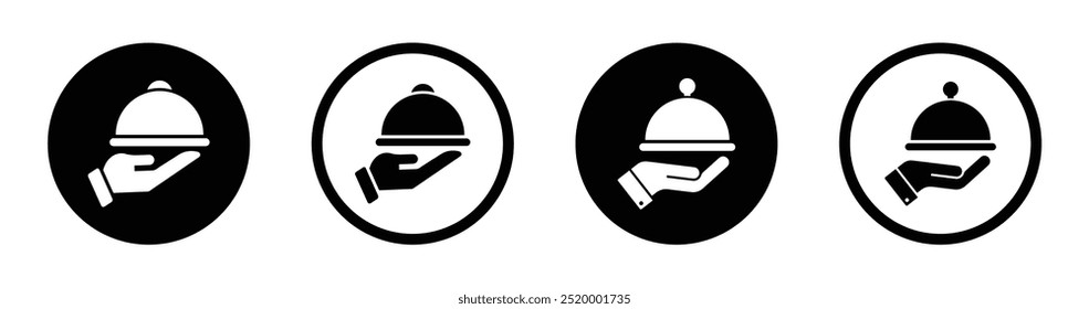 Food server vector icon isolated on a white background. Dinner server vector icon designs